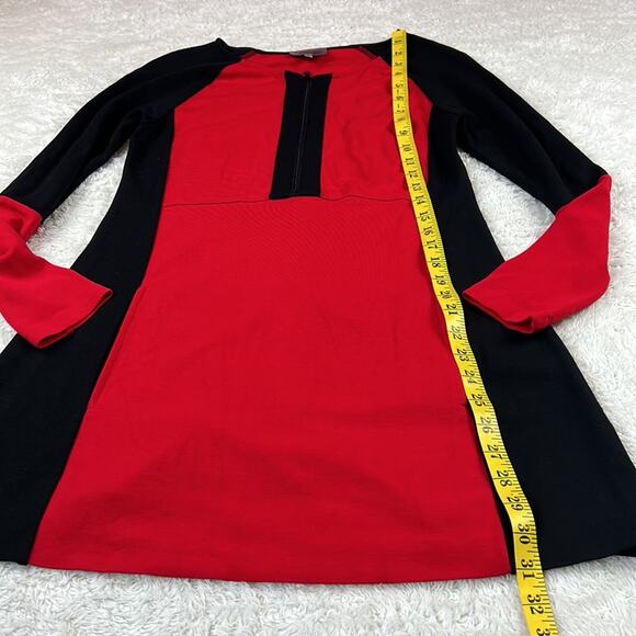 Lynn Ritchie Silver color block red and black long sleeved dress, small - Picture 4 of 10